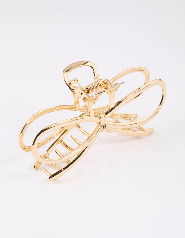 Gold Molten Large Bow Claw Clip