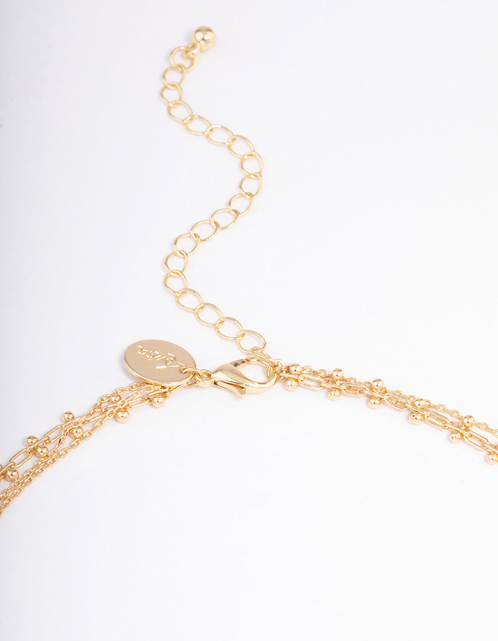 Gold Triple Layered Pearl Pendant Necklace