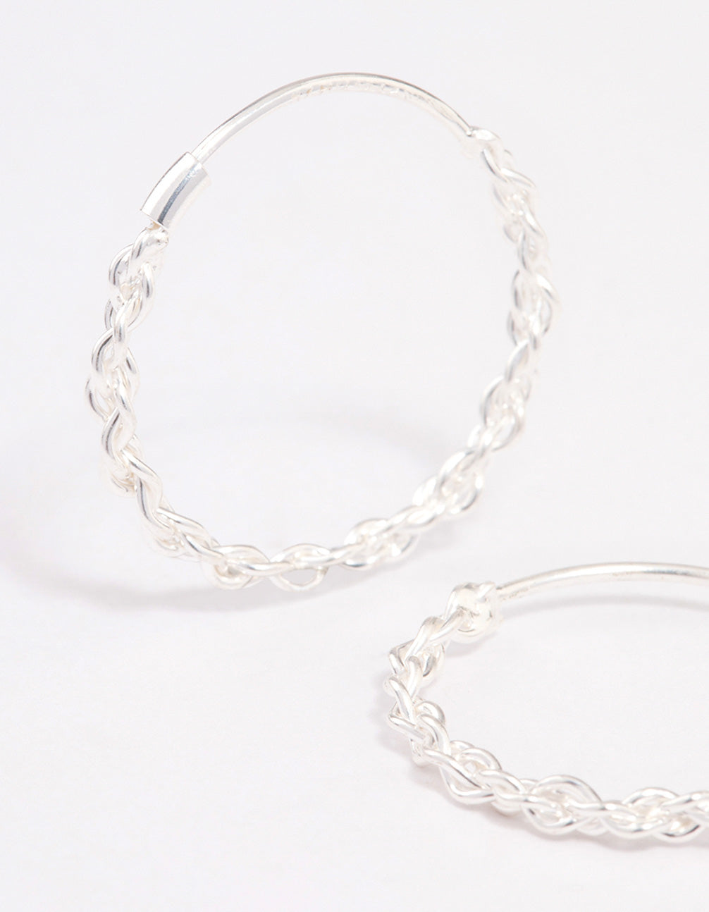 Sterling Silver Chain Hoop Earrings