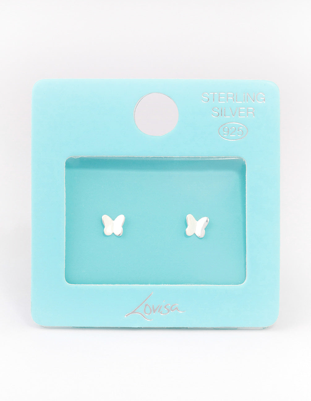 Sterling Silver Polished Butterfly Stud Earrings