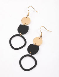 Gold Graduating Mixed Disc Drop Earrings - link has visual effect only