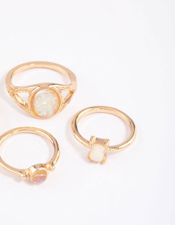 Gold Pretty Opal Ring Pack