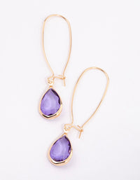 Purple Classic Hook Pear Drop Earrings - link has visual effect only