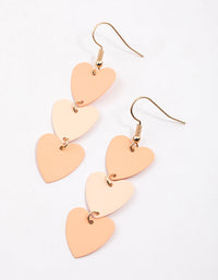 Blush Triple Heart Drop Earrings - link has visual effect only