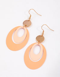Blush Open Oval Disc Drop Earrings - link has visual effect only