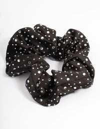 Fabric Black Large Diamante Scrunchie - link has visual effect only