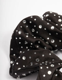 Fabric Black Large Diamante Scrunchie - link has visual effect only