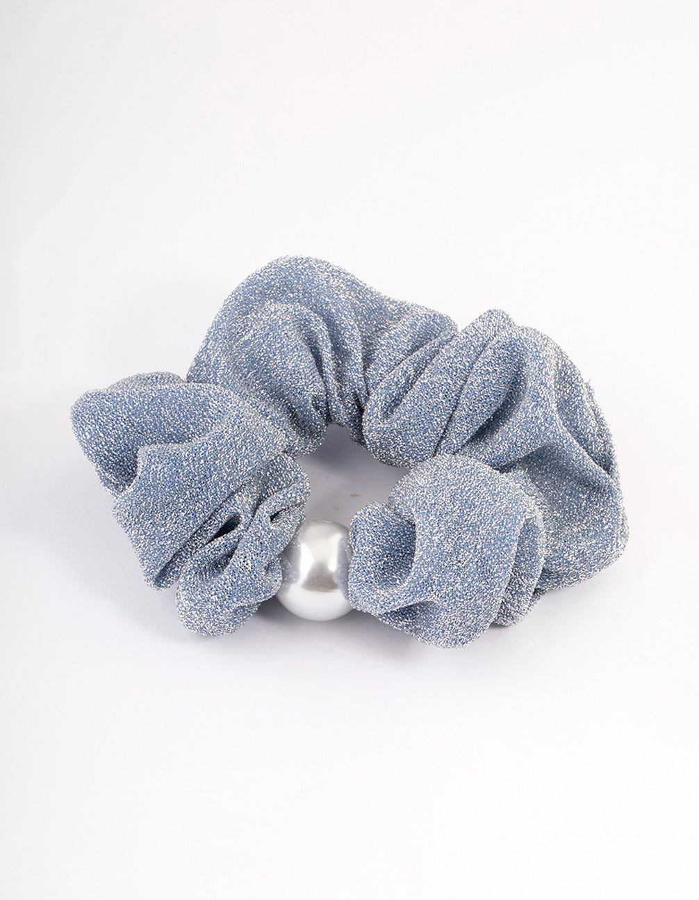 Blue Fabric Hair Scrunchie