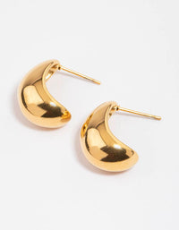 Gold Plated Stainless Steel Small Bubble Hoop Earrings - link has visual effect only