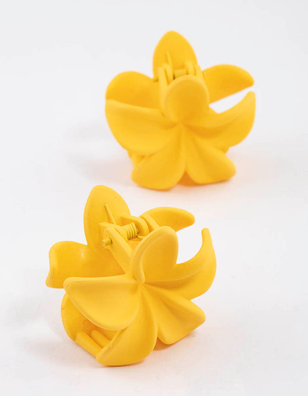 Yellow Hibiscus Hair Claw Clip Pack