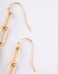 Gold Amethyst Chain Cylinder Stone Earrings - link has visual effect only