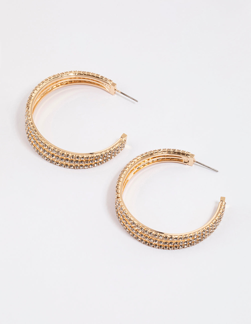 Gold Triple Illusion Statement Hoop Earrings
