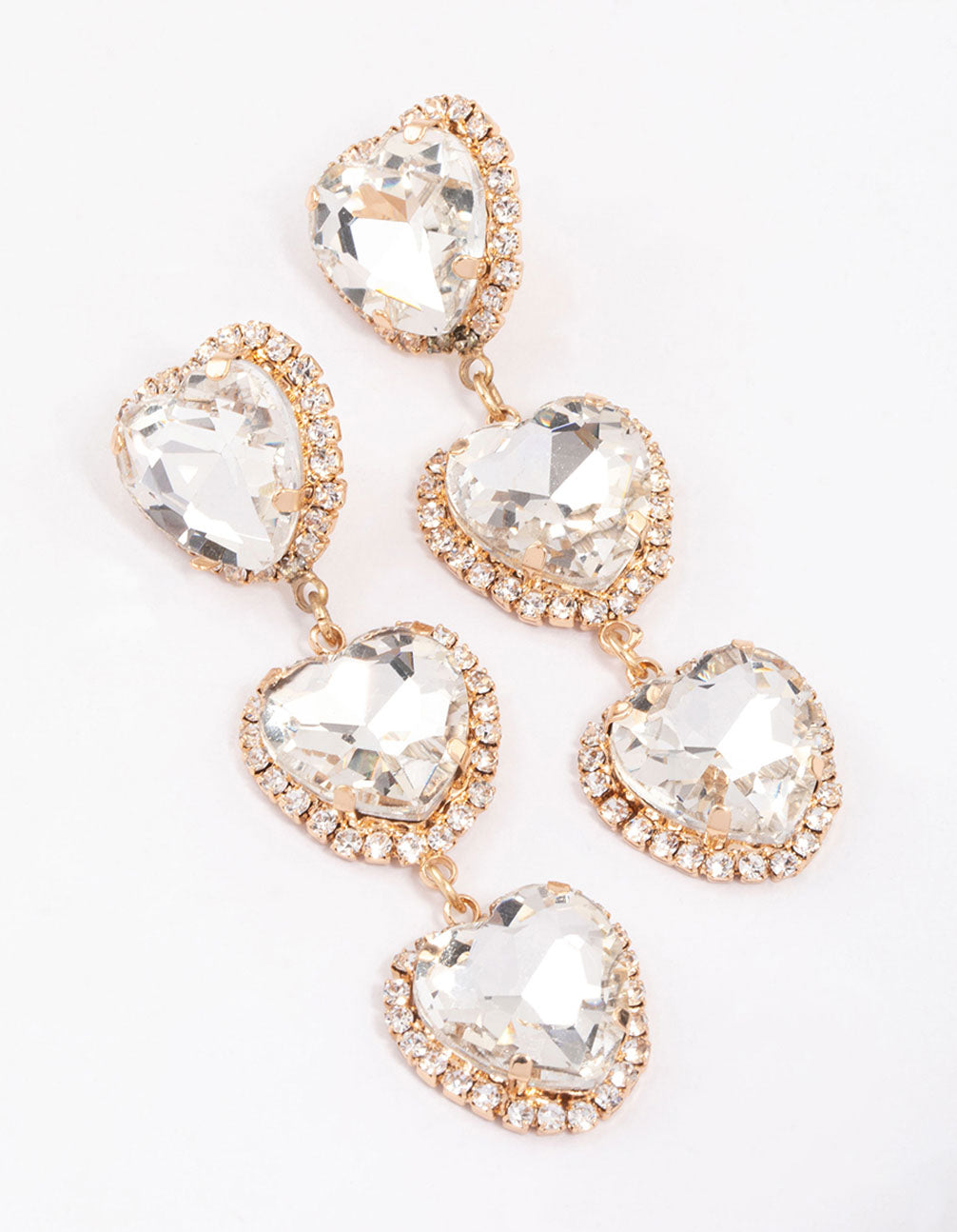 Gold Luxe Heart Drop Earrings