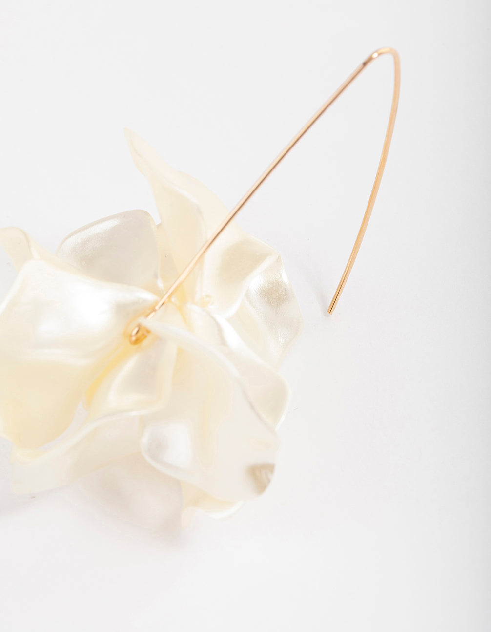 Gold Frosted Flower Drop Earrings