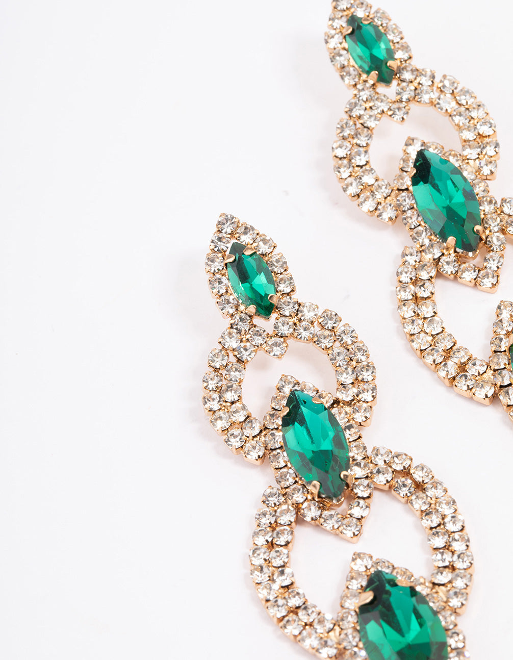 Gold Marquise Ring Drop Earrings
