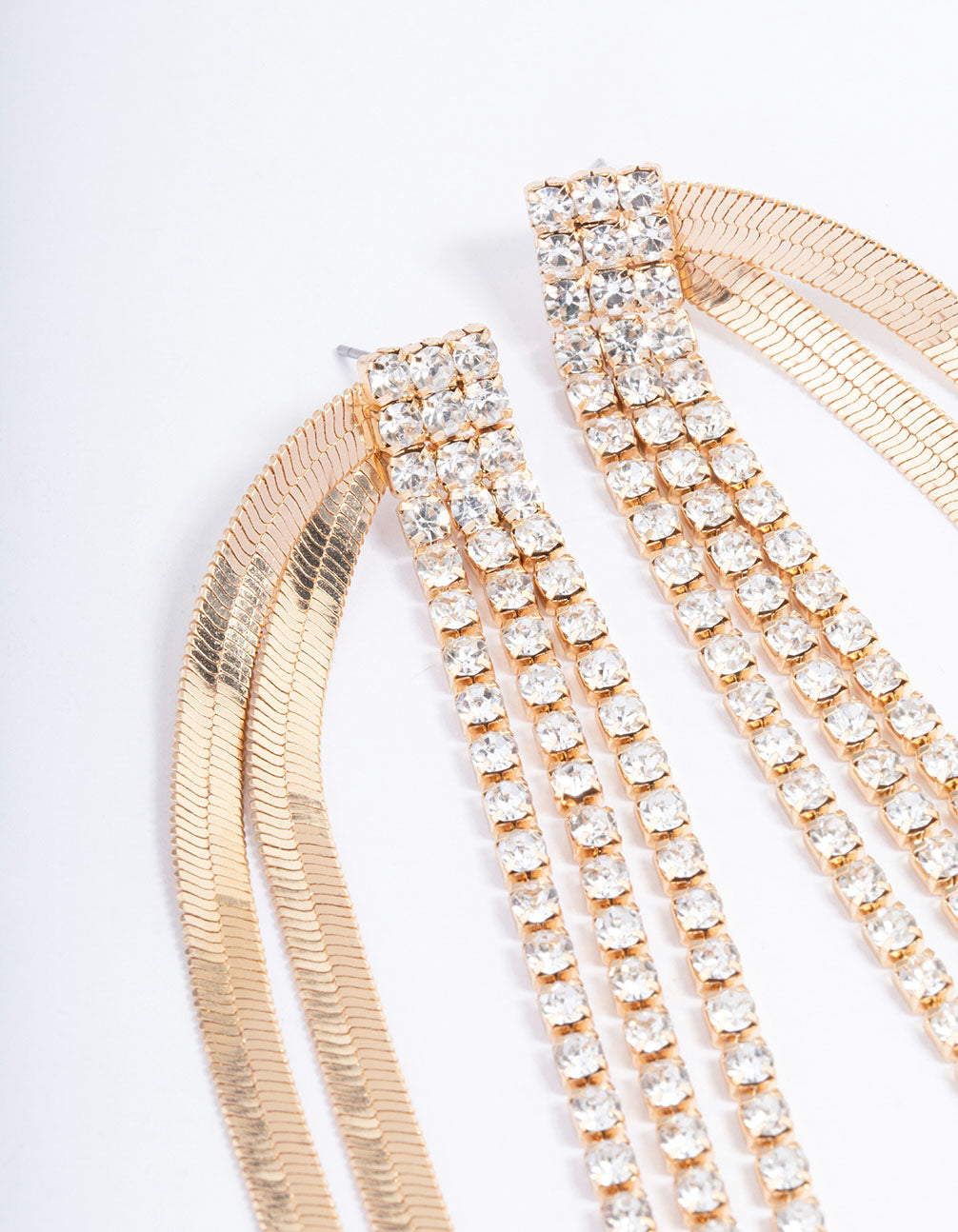 Gold Mixed Chain Drop Earrings