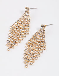 Gold Tier Diamante Drop Earrings - link has visual effect only