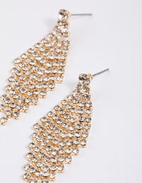 Gold Tier Diamante Drop Earrings - link has visual effect only