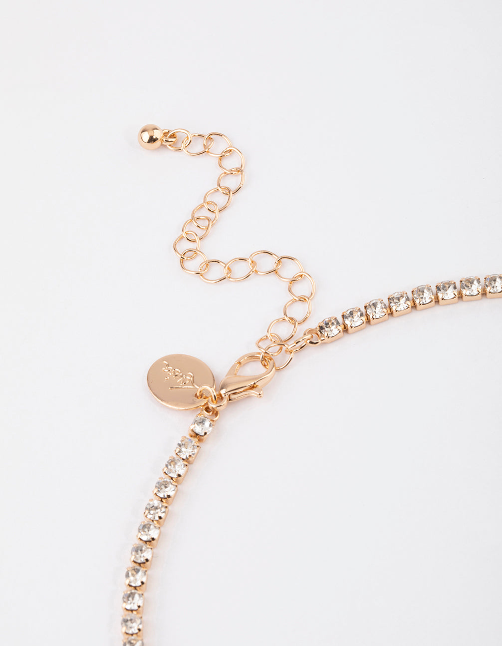 Gold Teardrop Diamante Cup Chain Jewellery Set