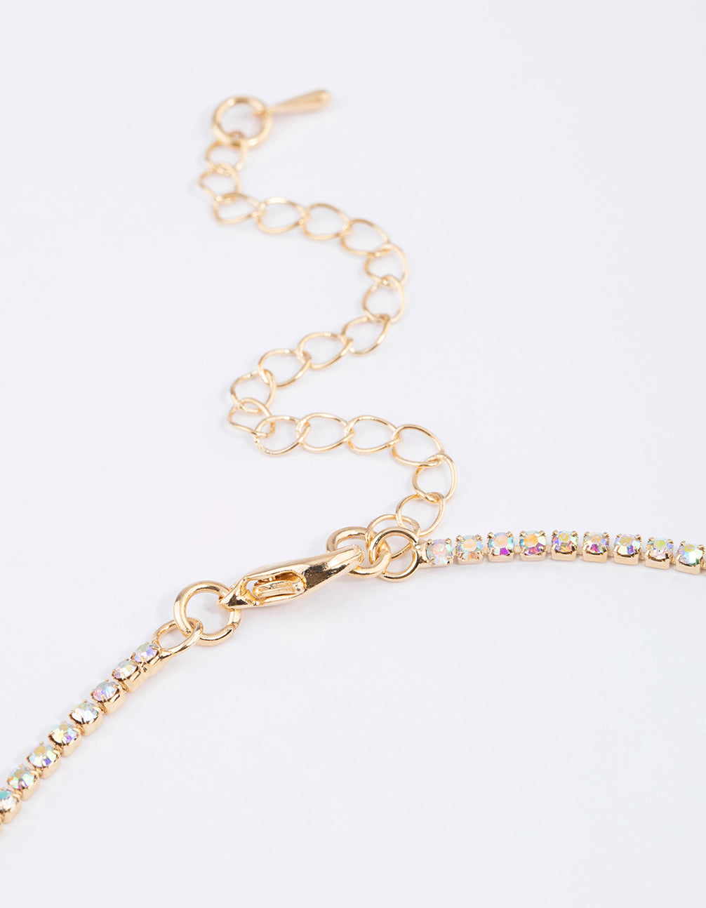 Gold Diamante Pointed Earrings & Necklace Set