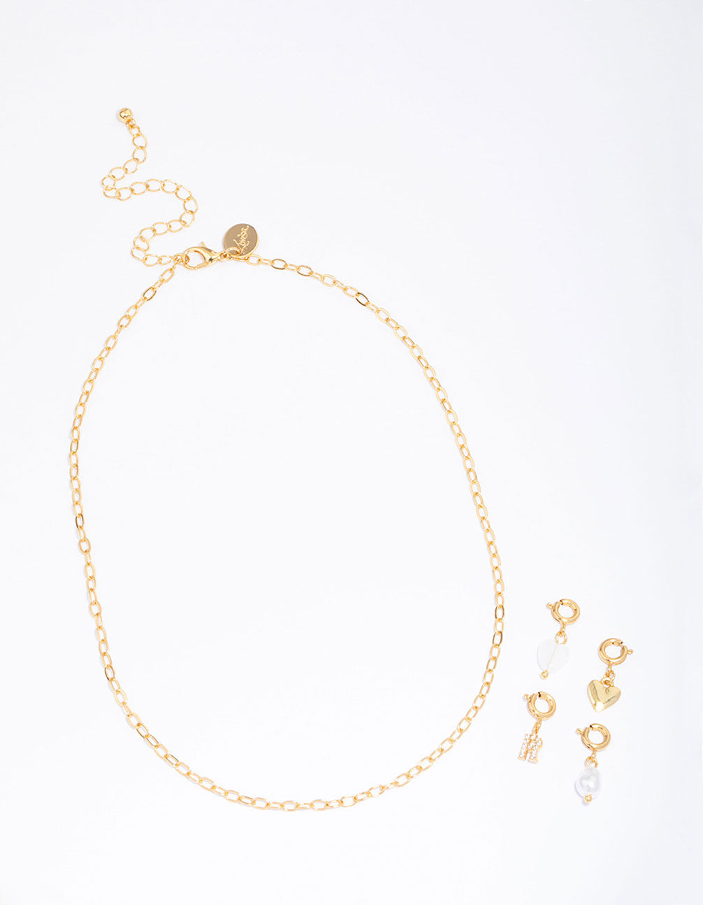 Letter 'R' Gold Plated Initial Customisable Charm Necklace