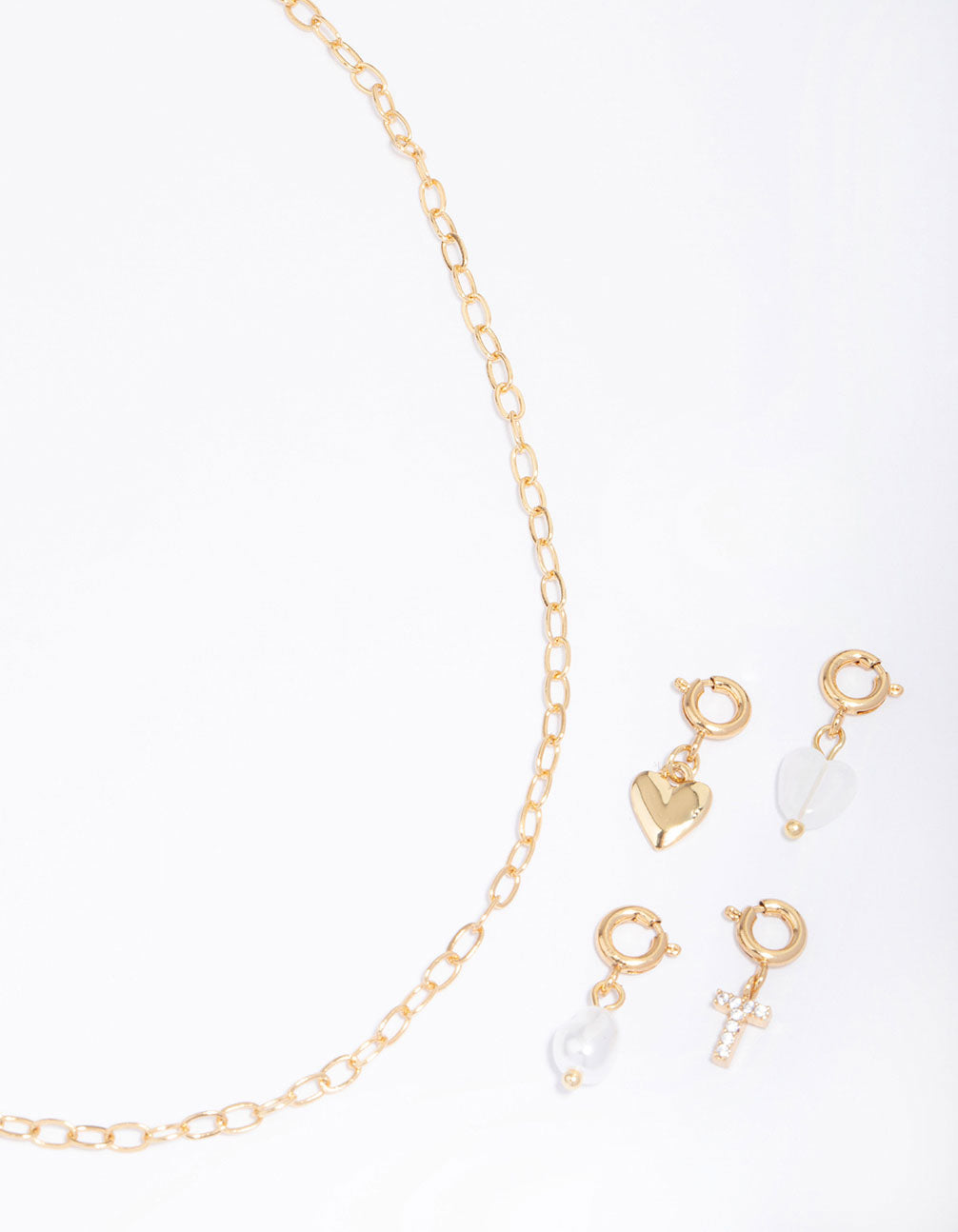Letter 'T' Gold Plated Initial Customisable Charm Necklace