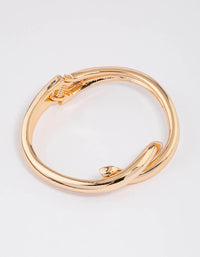 Gold Knotted Interlaced Hing Bangle - link has visual effect only