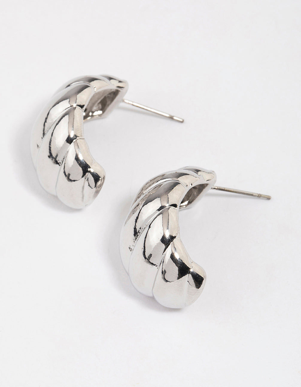 Silver Croissant Mini Hoop Earrings