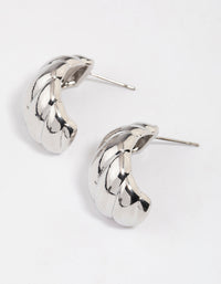 Silver Croissant Mini Hoop Earrings - link has visual effect only