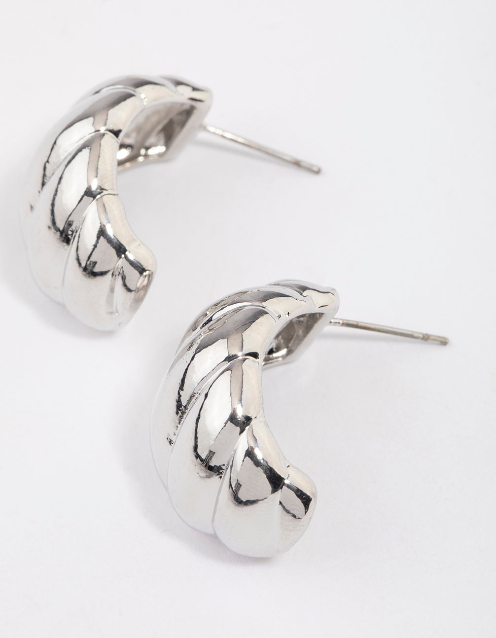 Silver Croissant Mini Hoop Earrings