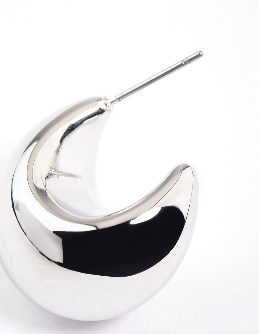 Silver Smooth Round Mini Hoop Earrings