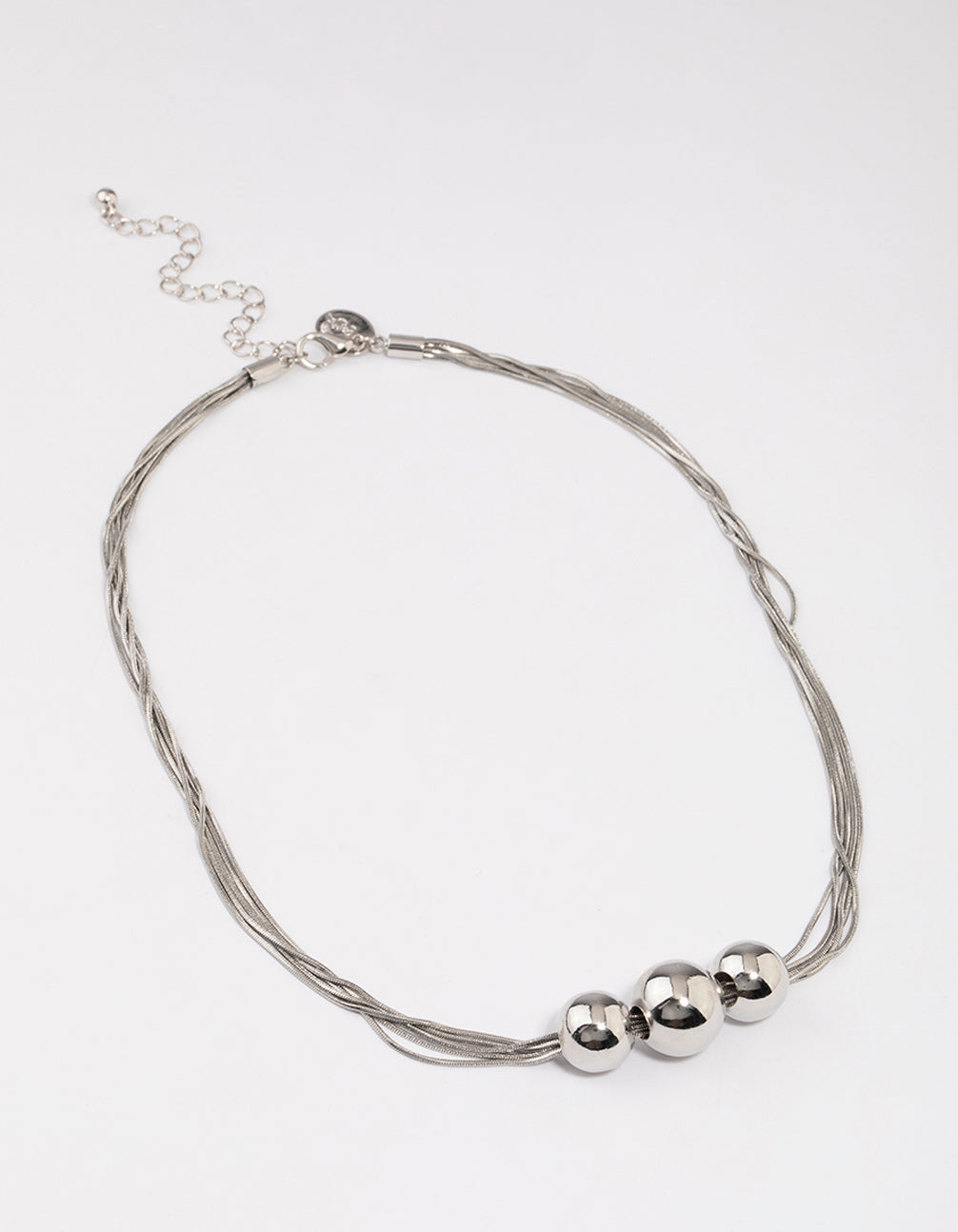 Silver Snake Chain Ball Necklace