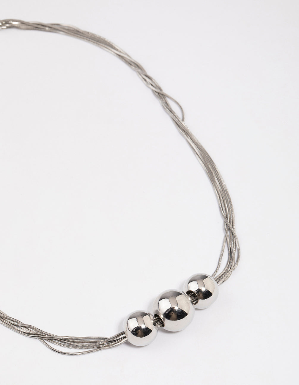 Silver Snake Chain Ball Necklace
