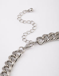 Silver Thick Chain Diamante Fringe Necklace - link has visual effect only