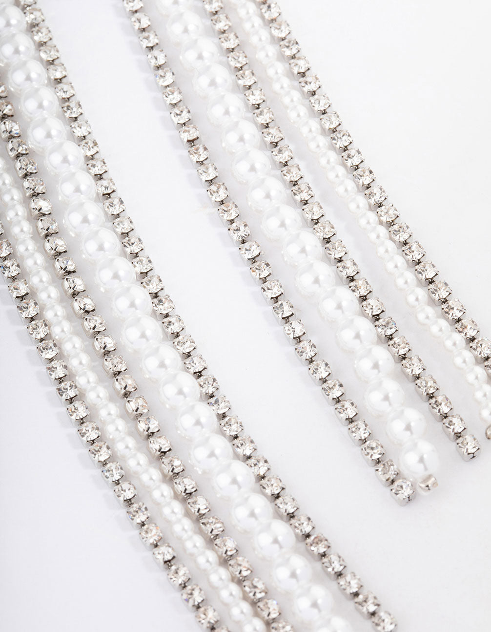 Silver Statement Long Mixed Drop Earrings