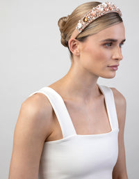 Blush Mixed Flower Diamante & Pearl Headband - link has visual effect only