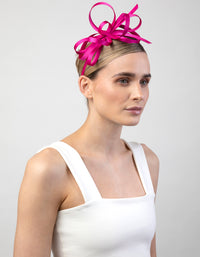 Pink Fabric Stone Ribbon Fascinator - link has visual effect only