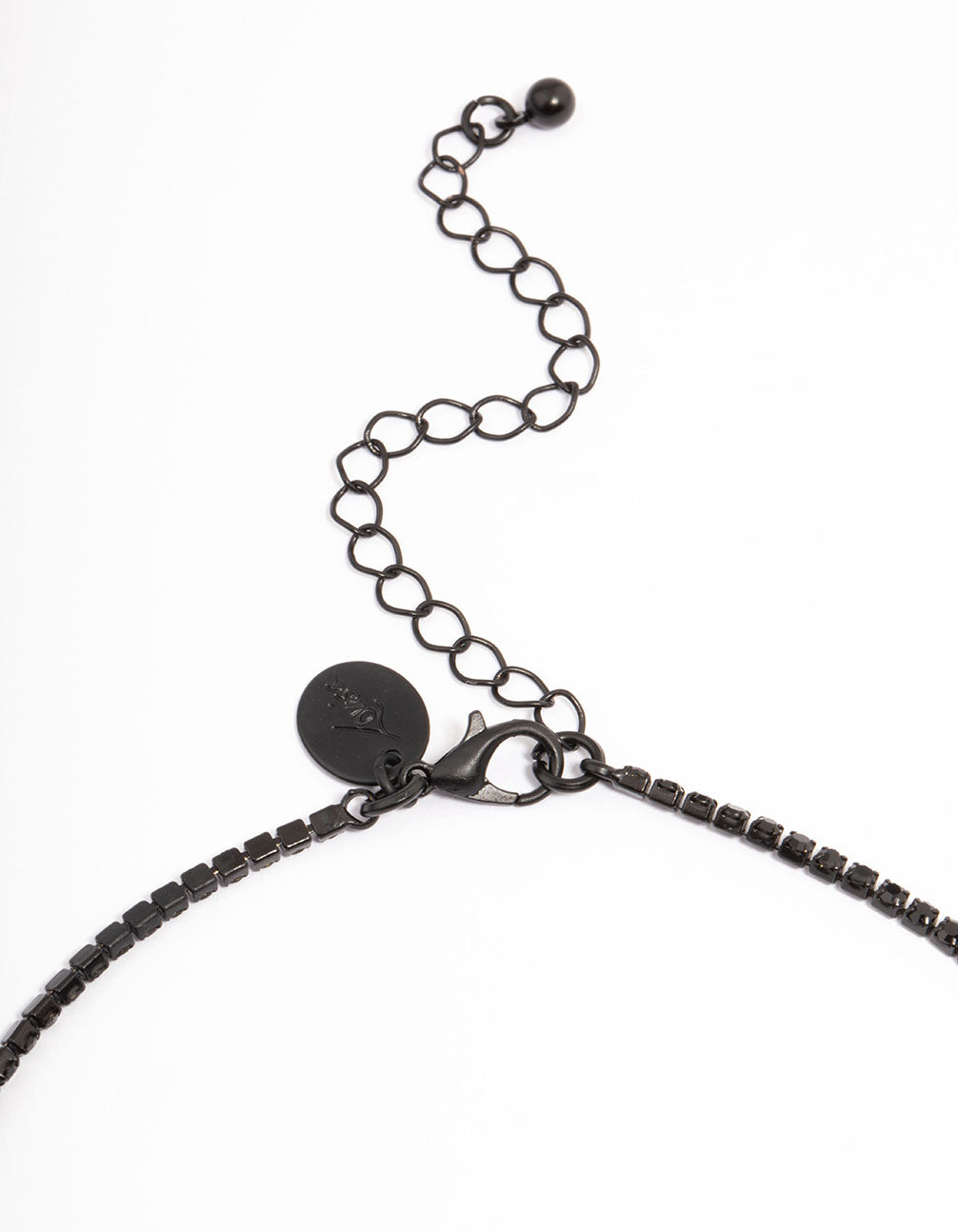 Black Rectangle Graduated Pendant Earring & Necklace Jewellery Set
