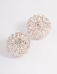 Rose Gold Pave Dome Ball Stud Earrings - link has visual effect only