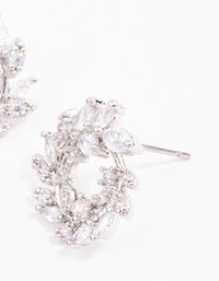 Silver Mini Wreath Stud Earrings - link has visual effect only