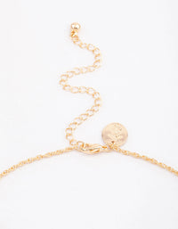 Gold Diamante T-Bar Pendant Necklace - link has visual effect only