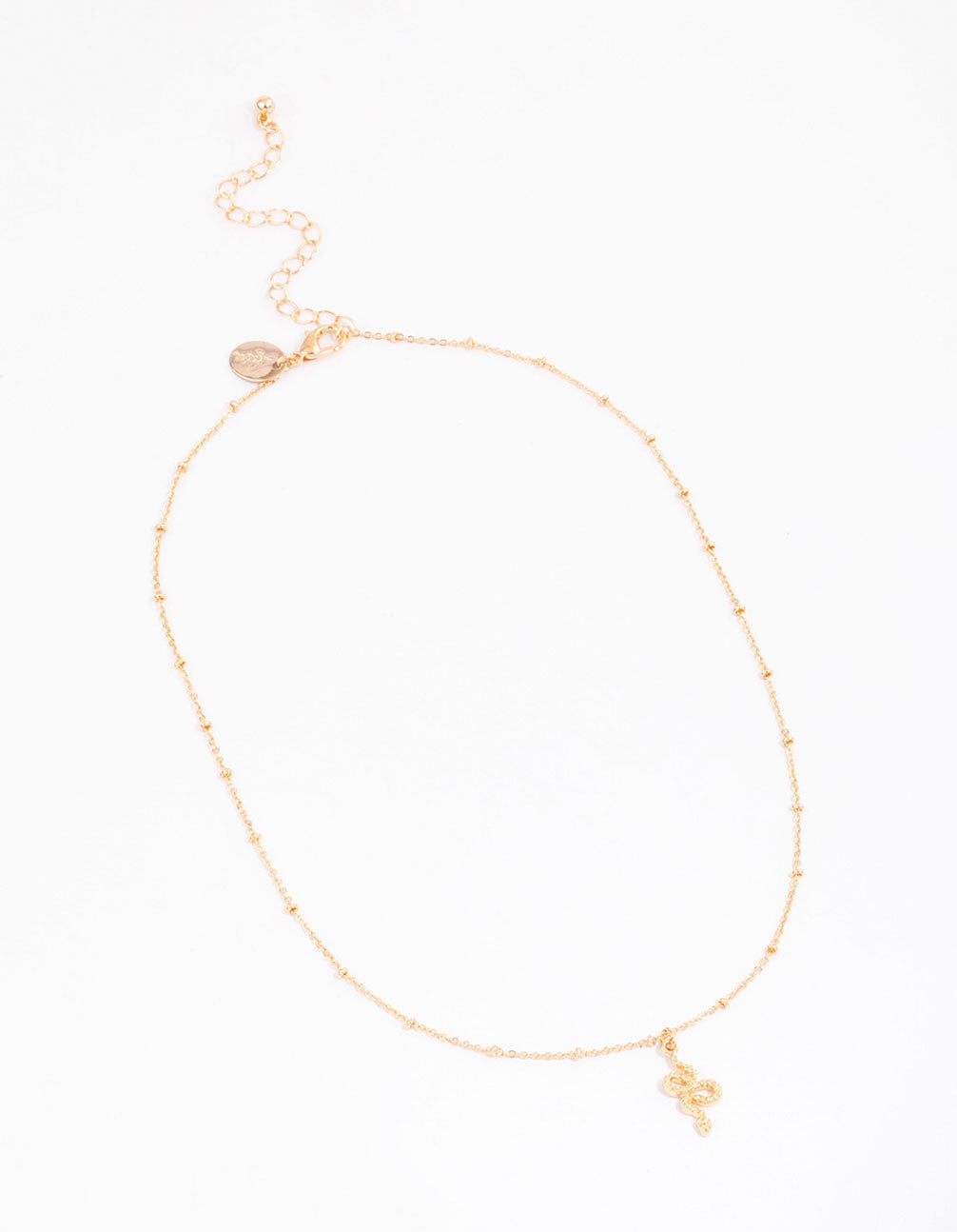 Gold Bolo Chain Snake Pendant Necklace