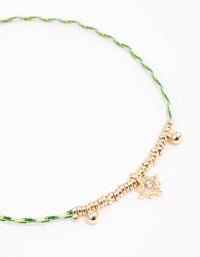 Gold Fan Rope Mixed Charm Bracelet - link has visual effect only