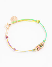 Gold Mixed Stone Pendant Bracelet - link has visual effect only