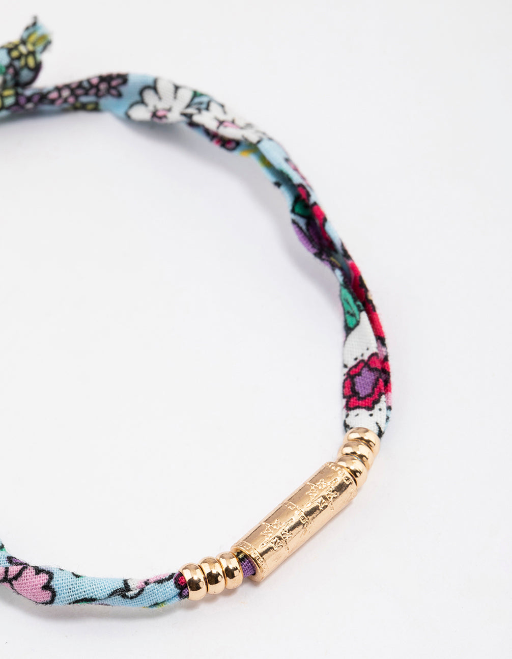 Gold Fabric Toggle Bracelet