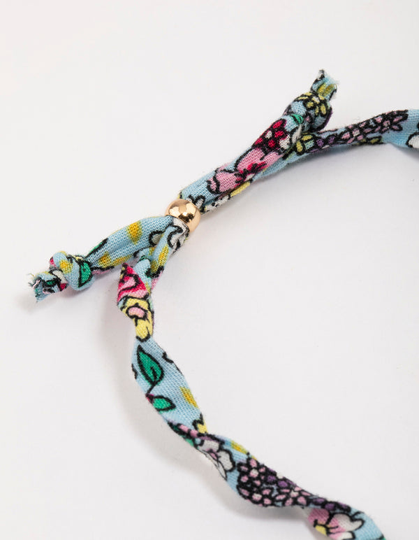 Gold Fabric Toggle Bracelet