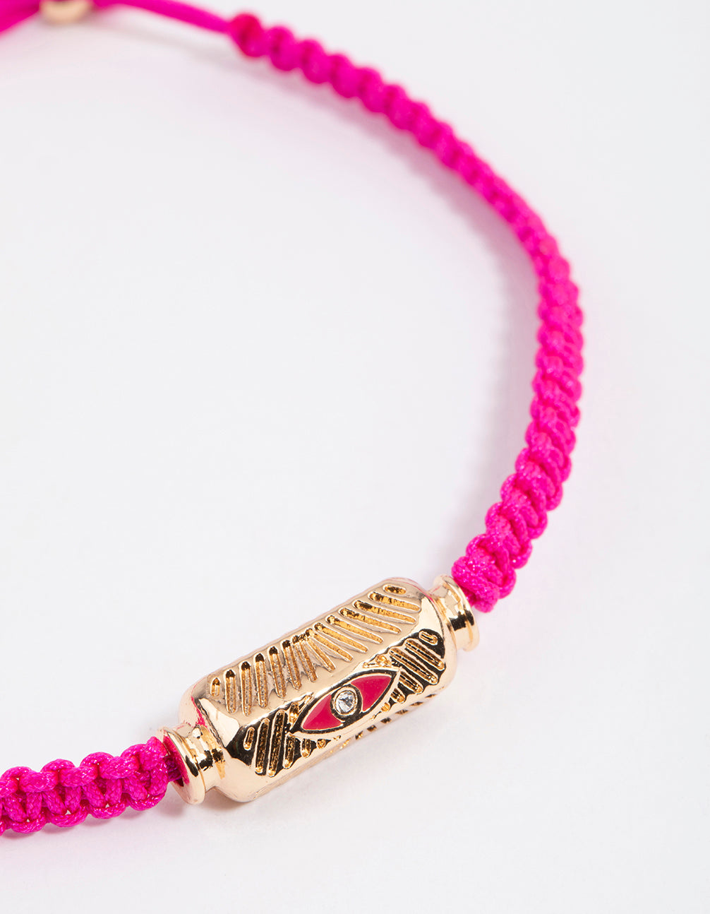 Fabric Diamante Eye Texture Toggle Bracelet