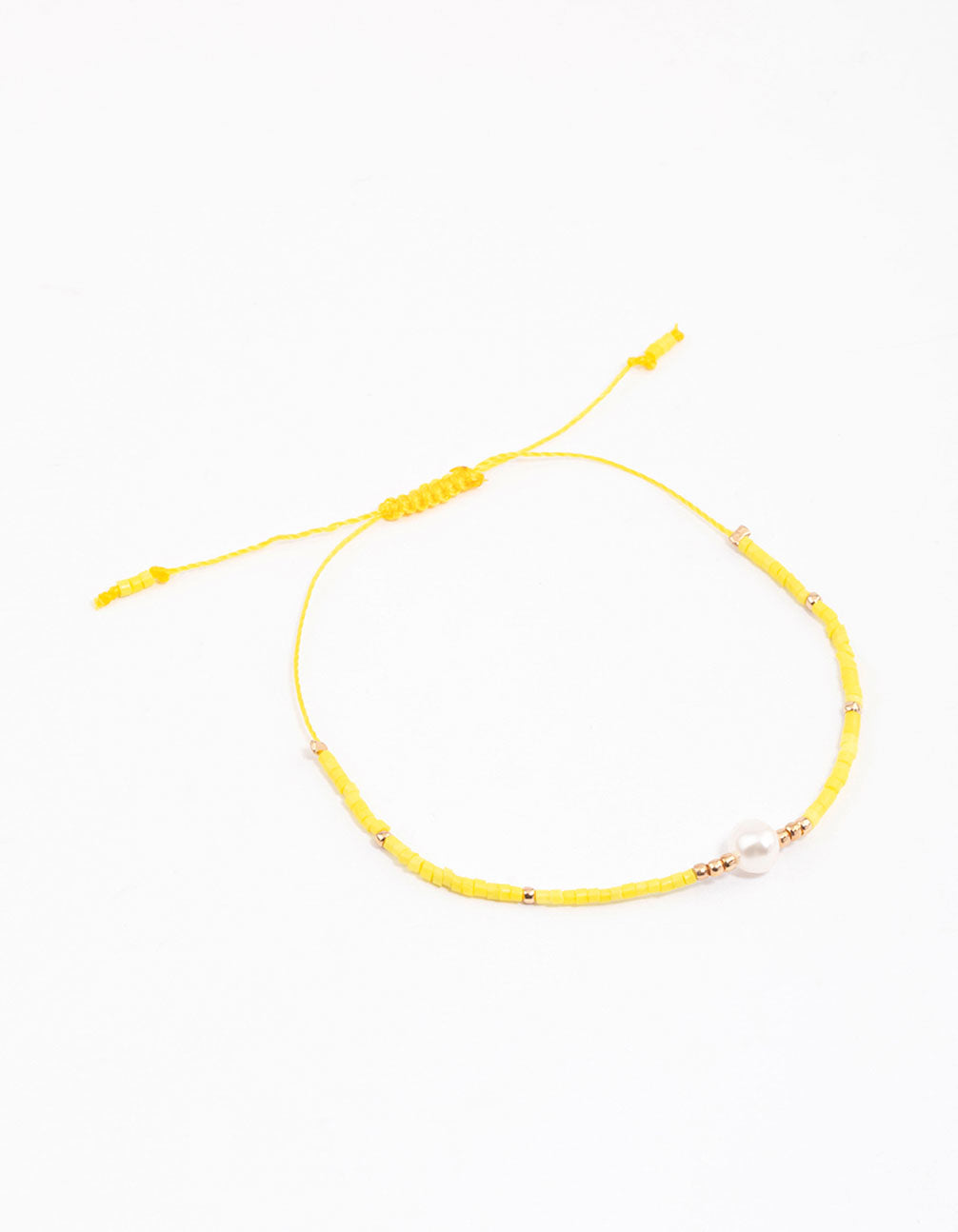 Fabric Mini Bead & Pearl Toggle Bracelet