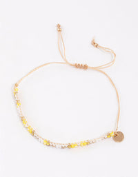 Fabric Beaded Pattern Toggle Bracelet - link has visual effect only
