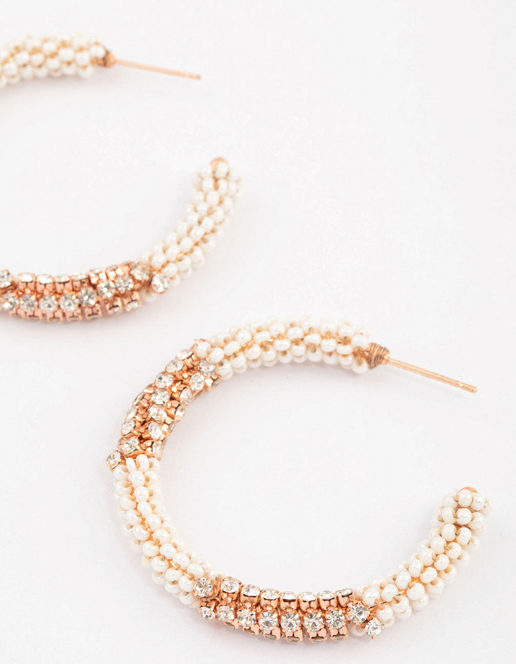 Rose Gold Sparkle Hoop Earrings